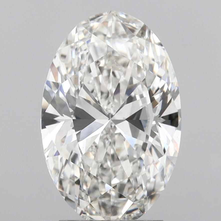 3.05 Carat Oval Lab Diamond with  Cut Diamond in 14KT  view 1
