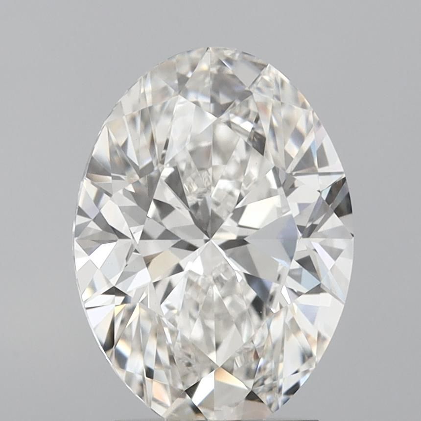 3.01 Carat Oval Lab Diamond with  Cut Diamond in 14KT  view 1
