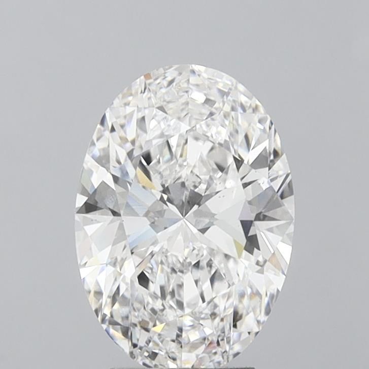 4.09 Carat Oval Lab Diamond with  Cut Diamond in 14KT  view 1
