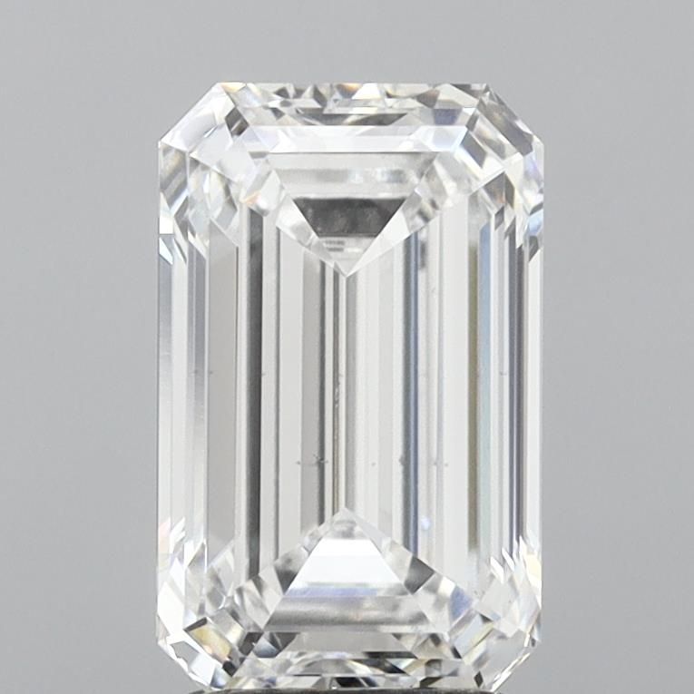 2.81 Carat Emerald Lab Diamond with  Cut Diamond in 14KT  view 1
