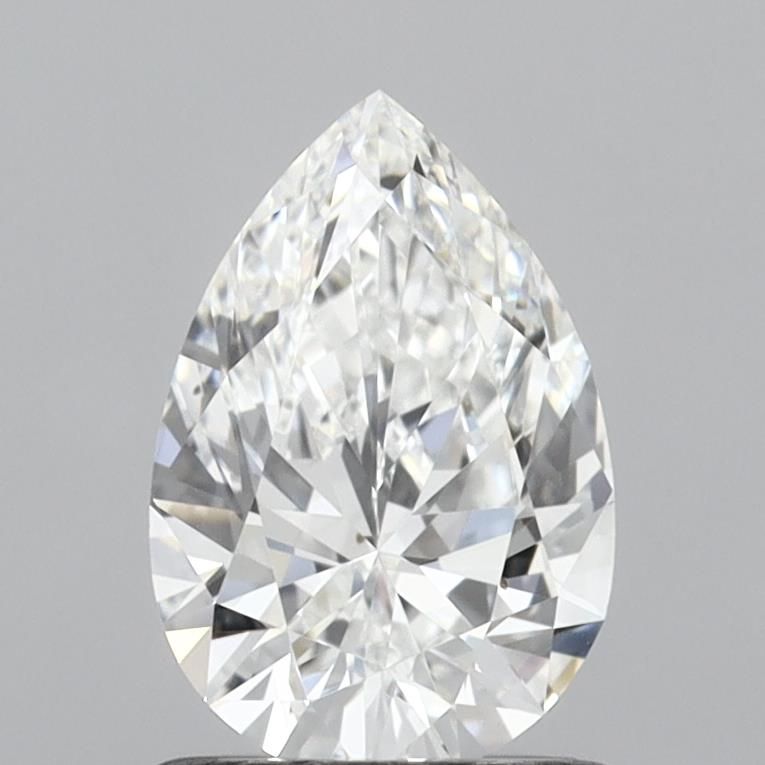 1.0 Carat Pear Lab Diamond with  Cut Diamond in 14KT  view 1
