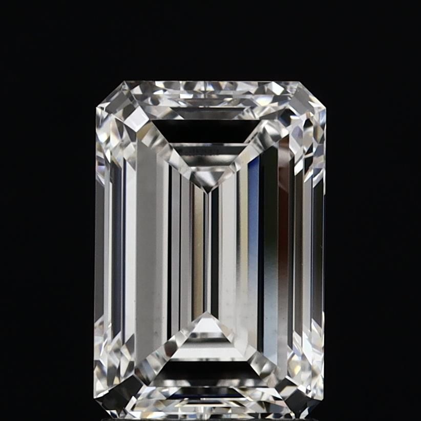 2.3 Carat Emerald Lab Diamond with  Cut Diamond in 14KT  view 1
