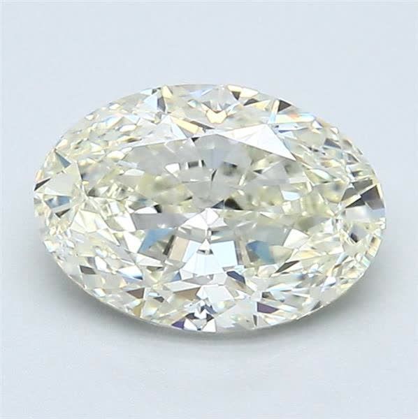 1.5 Carat Oval Natural Diamond with  Cut Diamond in 14KT  view 1
