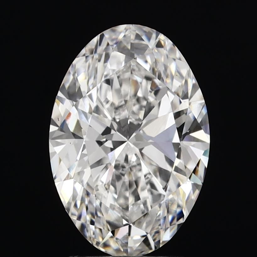 3.02 Carat Oval Lab Diamond with  Cut Diamond in 14KT  view 1
