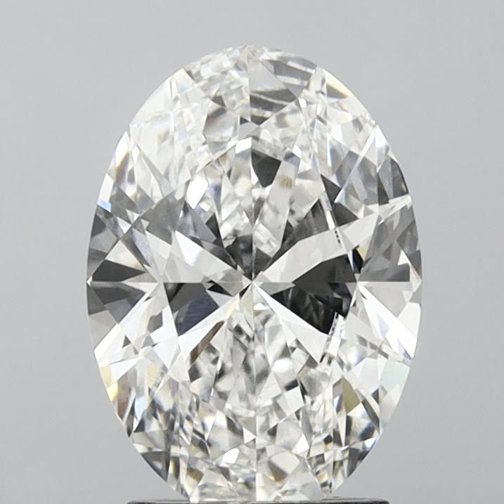 2.35 Carat Oval Lab Diamond with  Cut Diamond in 14KT  view 1
