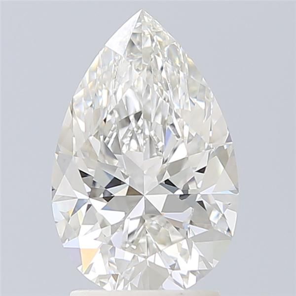 2.38 Carat Pear Lab Diamond with  Cut Diamond in 14KT  view 1
