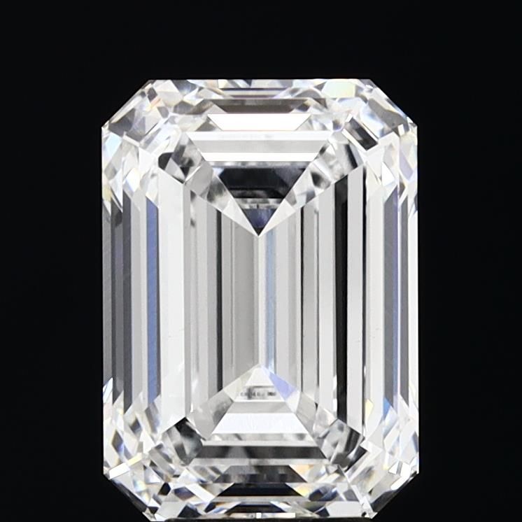 6.75 Carat Emerald Lab Diamond with  Cut Diamond in 14KT  view 1
