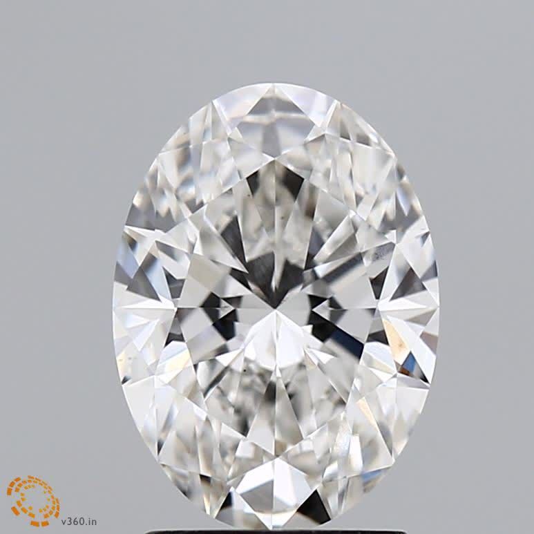 2.14 Carat Oval Lab Diamond with  Cut Diamond in 14KT  view 1
