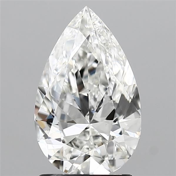 1.5 Carat Pear Lab Diamond with  Cut Diamond in 14KT  view 1
