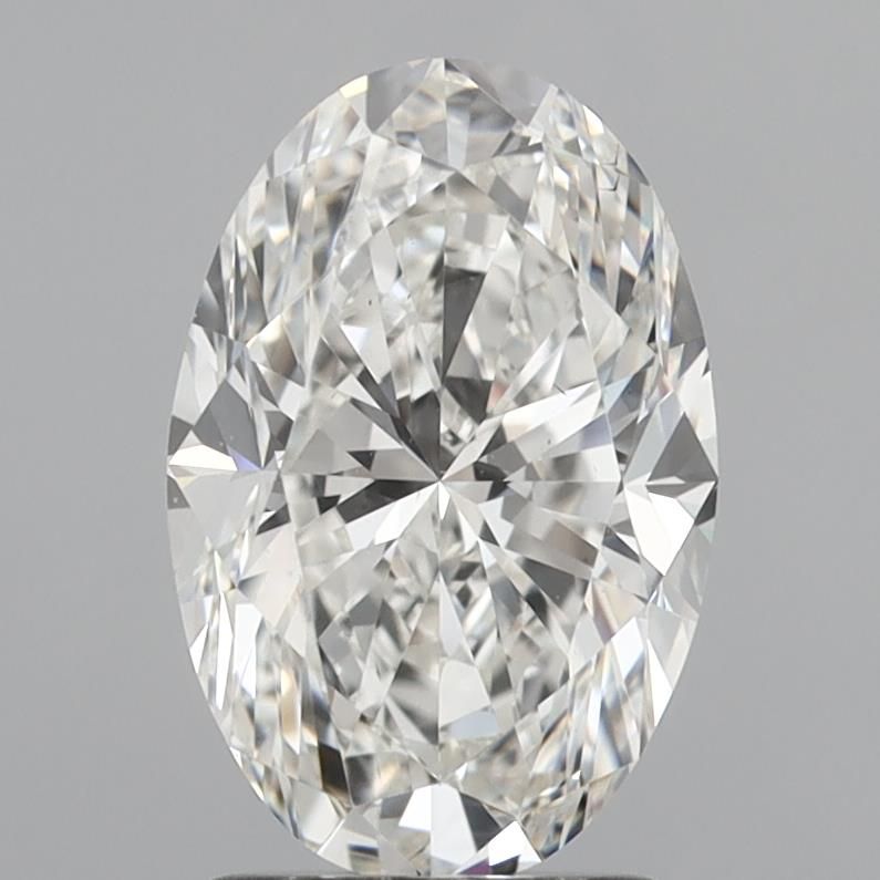2.02 Carat Oval Natural Diamond with  Cut Diamond in 14KT  view 1
