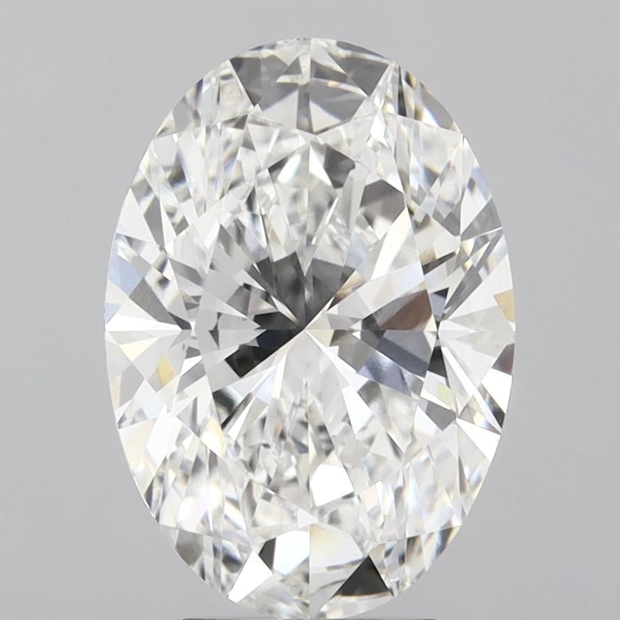 4.51 Carat Oval Lab Diamond with  Cut Diamond in 14KT  view 1
