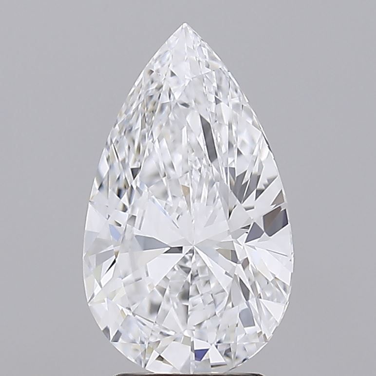 2.26 Carat Pear Lab Diamond with  Cut Diamond in 14KT  view 1

