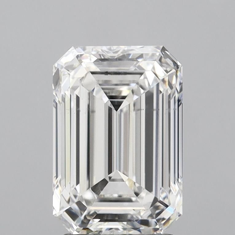 2.41 Carat Emerald Lab Diamond with  Cut Diamond in 14KT  view 1
