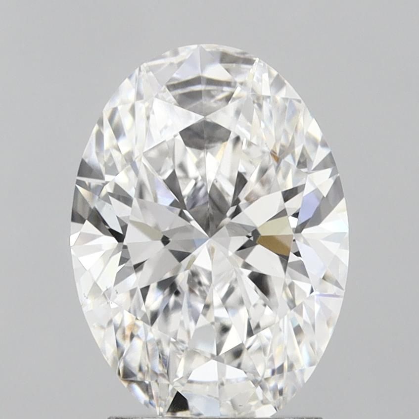 2.42 Carat Oval Lab Diamond with  Cut Diamond in 14KT  view 1
