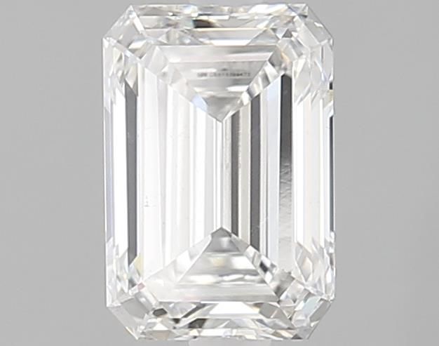 1.5 Carat Emerald Lab Diamond with  Cut Diamond in 14KT  view 1

