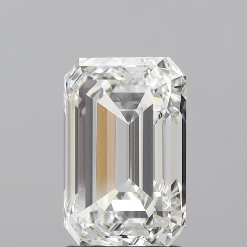 2.51 Carat Emerald Lab Diamond with  Cut Diamond in 14KT  view 1
