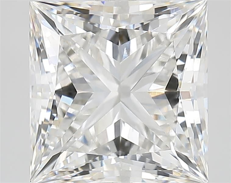 5.02 Carat Princess Lab Diamond with  Cut Diamond in 14KT  view 1
