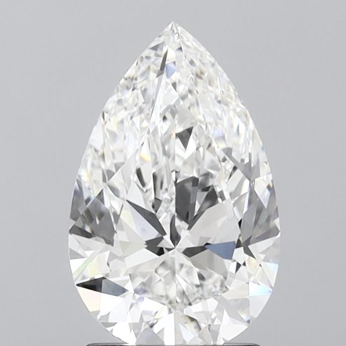 2.0 Carat Pear Lab Diamond with  Cut Diamond in 14KT  view 1
