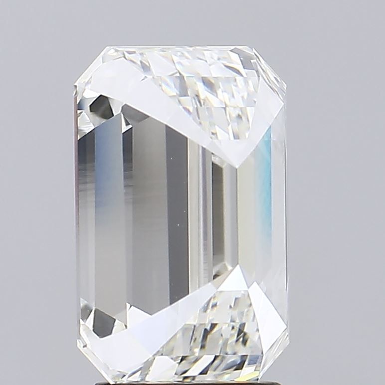 3.53 Carat Emerald Lab Diamond with  Cut Diamond in 14KT  view 1

