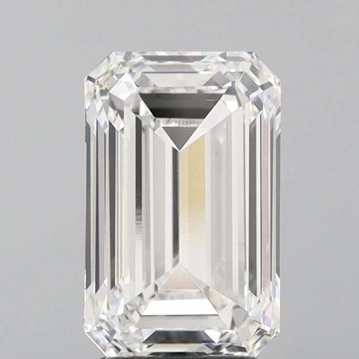 3.07 Carat Emerald Lab Diamond with  Cut Diamond in 14KT  view 1
