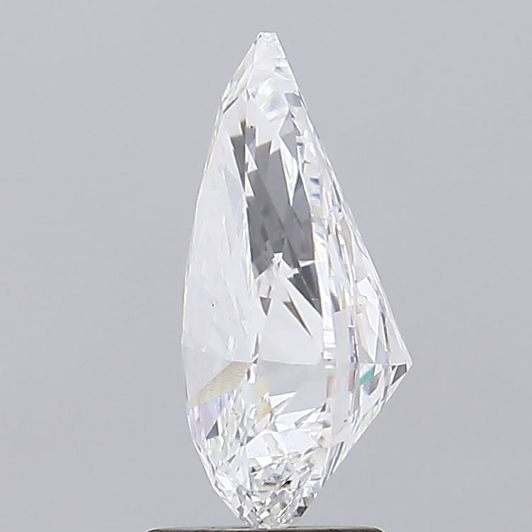 3.0 Carat Pear Lab Diamond with  Cut Diamond in 14KT  view 1

