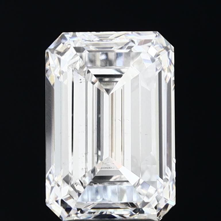 4.42 Carat Emerald Lab Diamond with  Cut Diamond in 14KT  view 1
