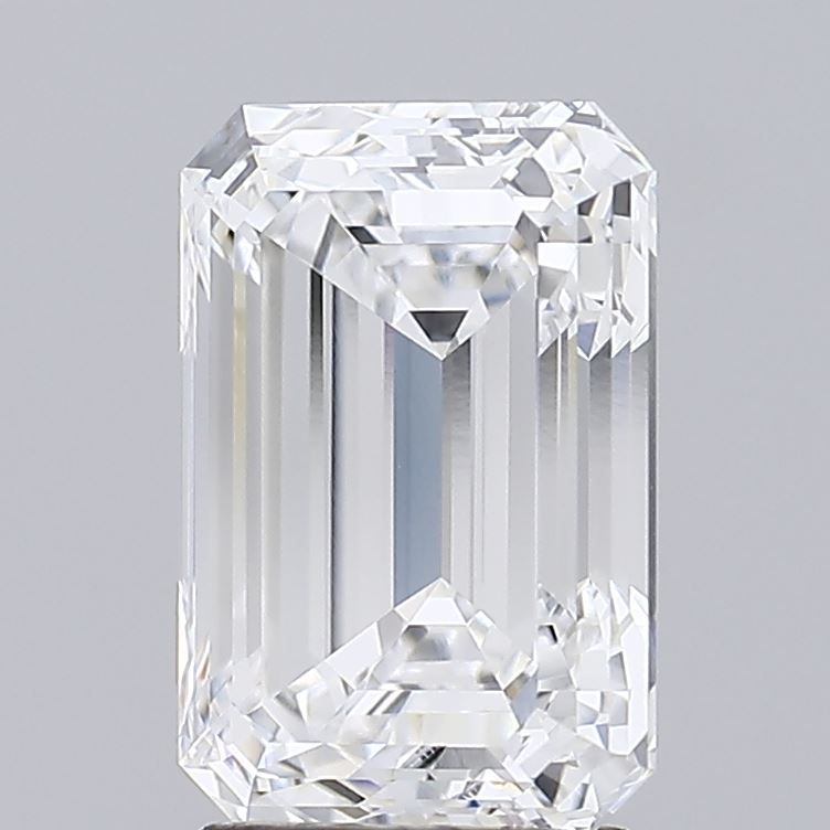 3.26 Carat Emerald Lab Diamond with  Cut Diamond in 14KT  view 1
