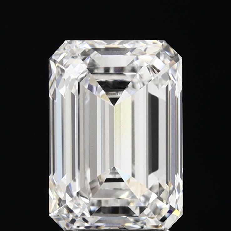 2.72 Carat Emerald Lab Diamond with  Cut Diamond in 14KT  view 1
