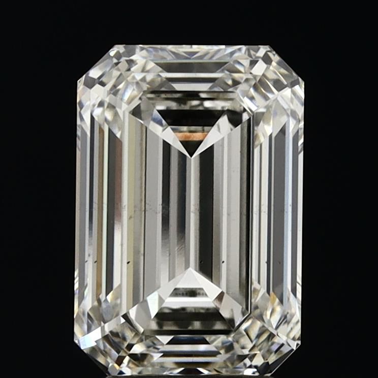 3.2 Carat Emerald Lab Diamond with  Cut Diamond in 14KT  view 1
