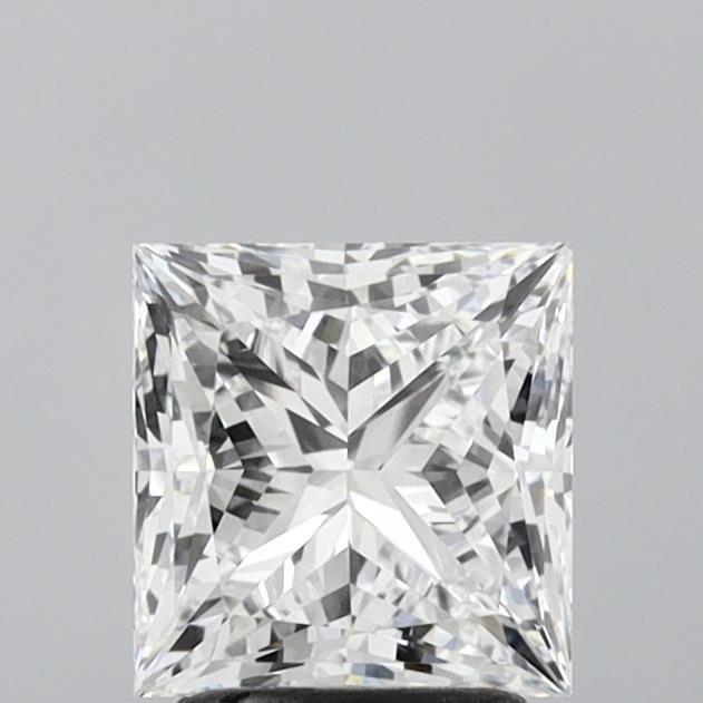 2.56 Carat Princess Lab Diamond with  Cut Diamond in 14KT  view 1
