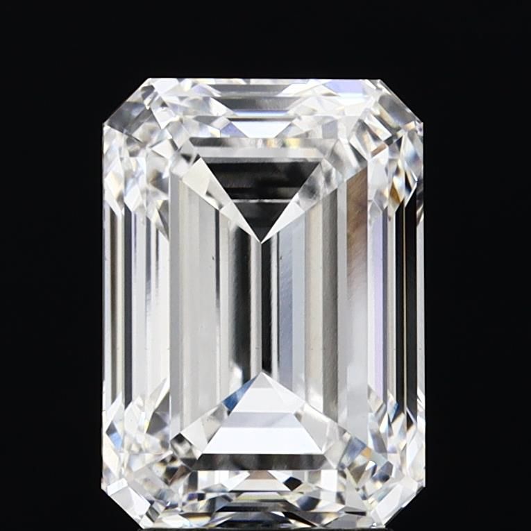 4.09 Carat Emerald Lab Diamond with  Cut Diamond in 14KT  view 1
