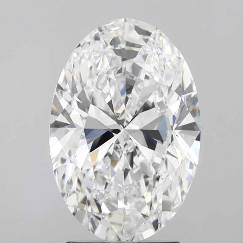 2.92 Carat Oval Lab Diamond with  Cut Diamond in 14KT  view 1
