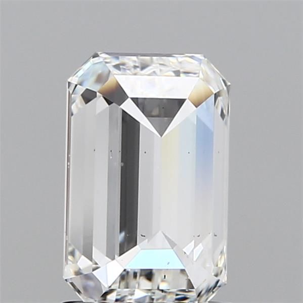 1.5 Carat Emerald Lab Diamond with  Cut Diamond in 14KT  view 1
