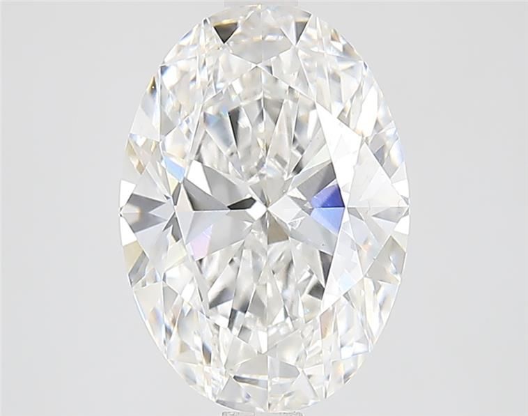 2.89 Carat Oval Lab Diamond with  Cut Diamond in 14KT  view 1
