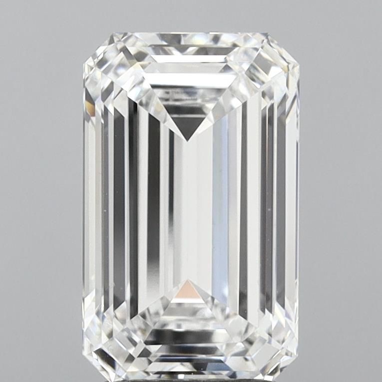 3.02 Carat Emerald Lab Diamond with  Cut Diamond in 14KT  view 1
