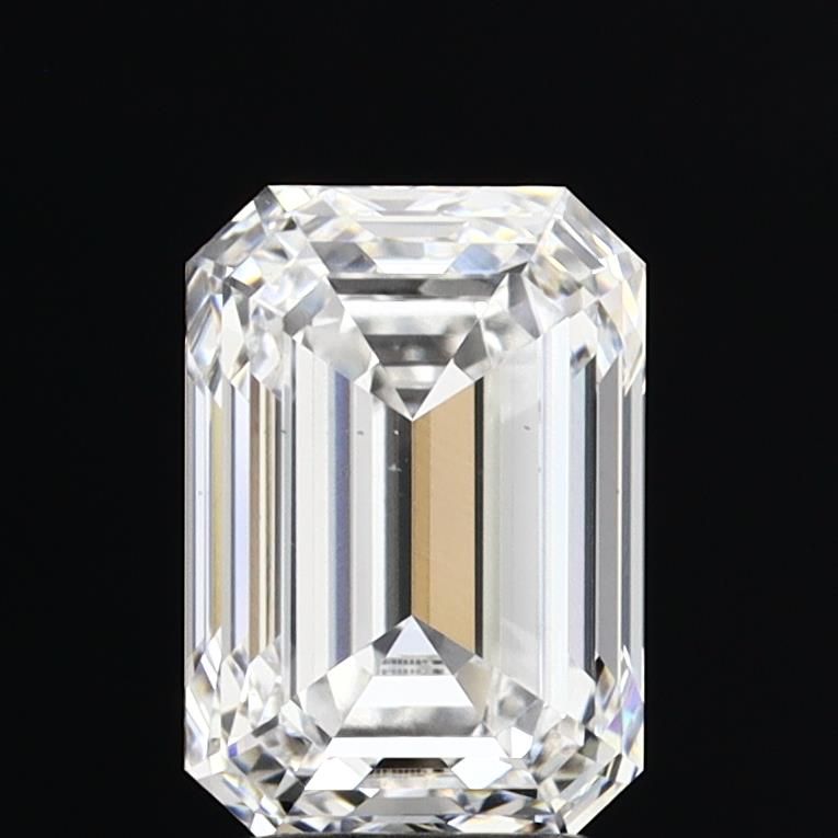 3.02 Carat Emerald Lab Diamond with  Cut Diamond in 14KT  view 1
