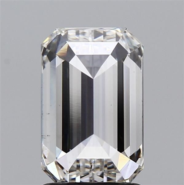 2.02 Carat Emerald Lab Diamond with  Cut Diamond in 14KT  view 1
