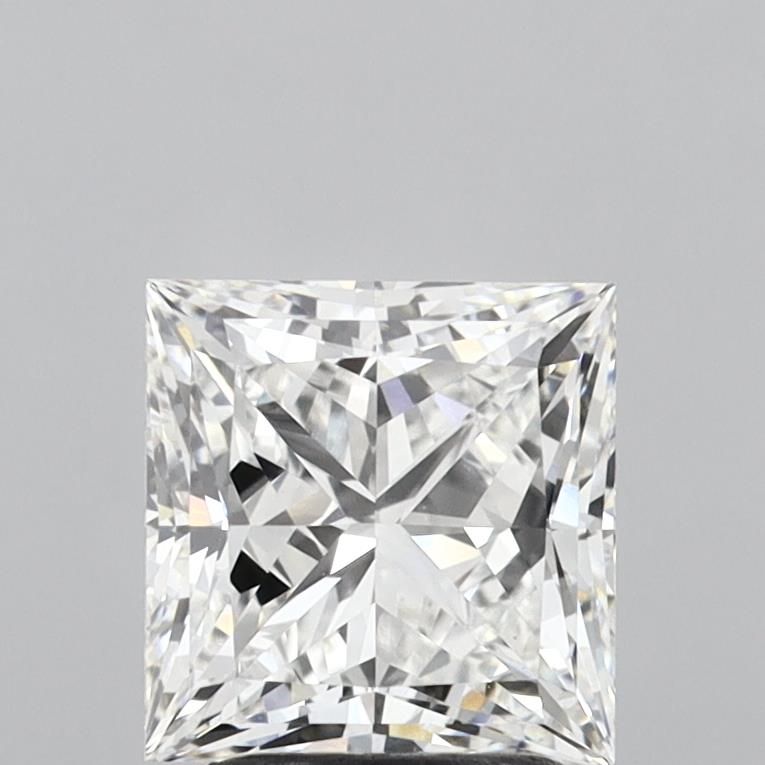 2.6 Carat Princess Lab Diamond with  Cut Diamond in 14KT  view 1
