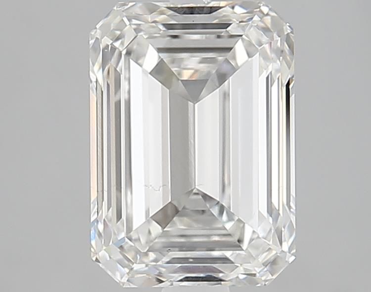 3.0 Carat Emerald Lab Diamond with  Cut Diamond in 14KT  view 1
