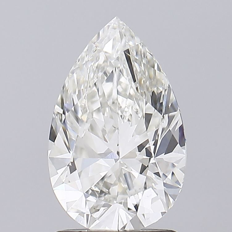 1.53 Carat Pear Lab Diamond with  Cut Diamond in 14KT  view 1
