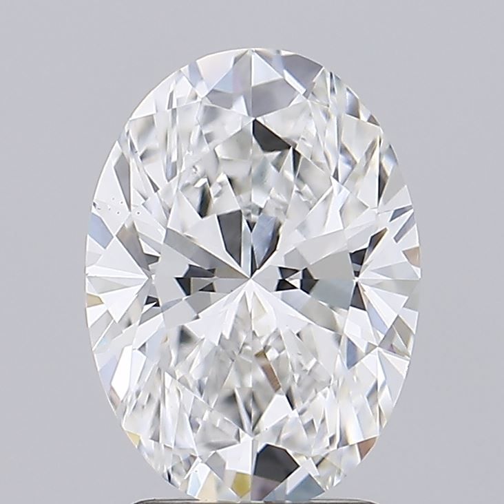 1.82 Carat Oval Lab Diamond with  Cut Diamond in 14KT  view 1
