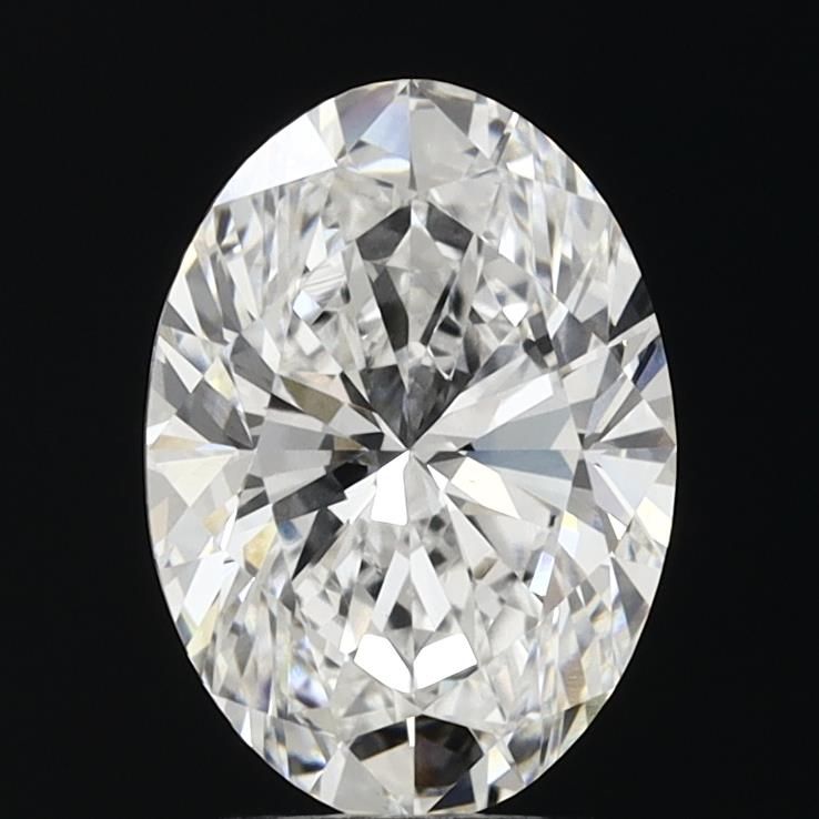 3.25 Carat Oval Lab Diamond with  Cut Diamond in 14KT  view 1
