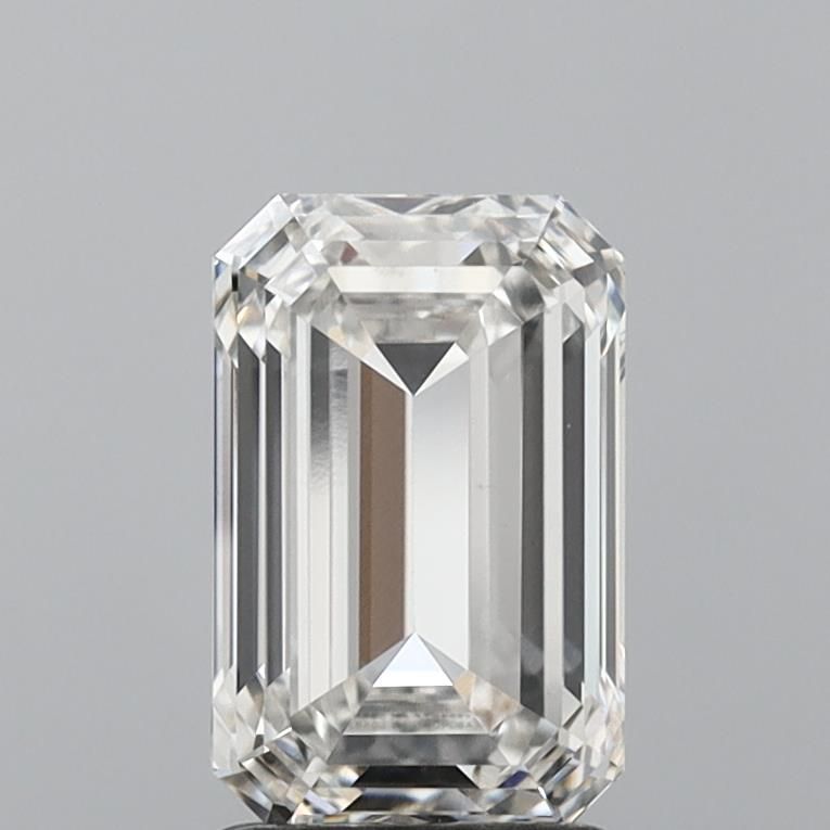 2.07 Carat Emerald Lab Diamond with  Cut Diamond in 14KT  view 1
