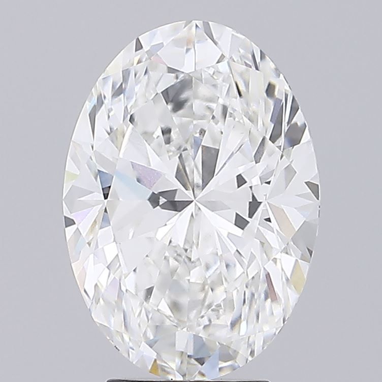 4.33 Carat Oval Lab Diamond with  Cut Diamond in 14KT  view 1
