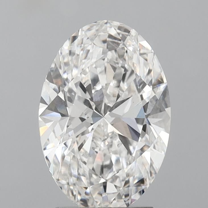 3.01 Carat Oval Lab Diamond with  Cut Diamond in 14KT  view 1
