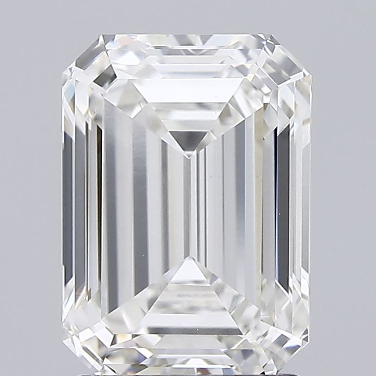 2.48 Carat Emerald Lab Diamond with  Cut Diamond in 14KT  view 1
