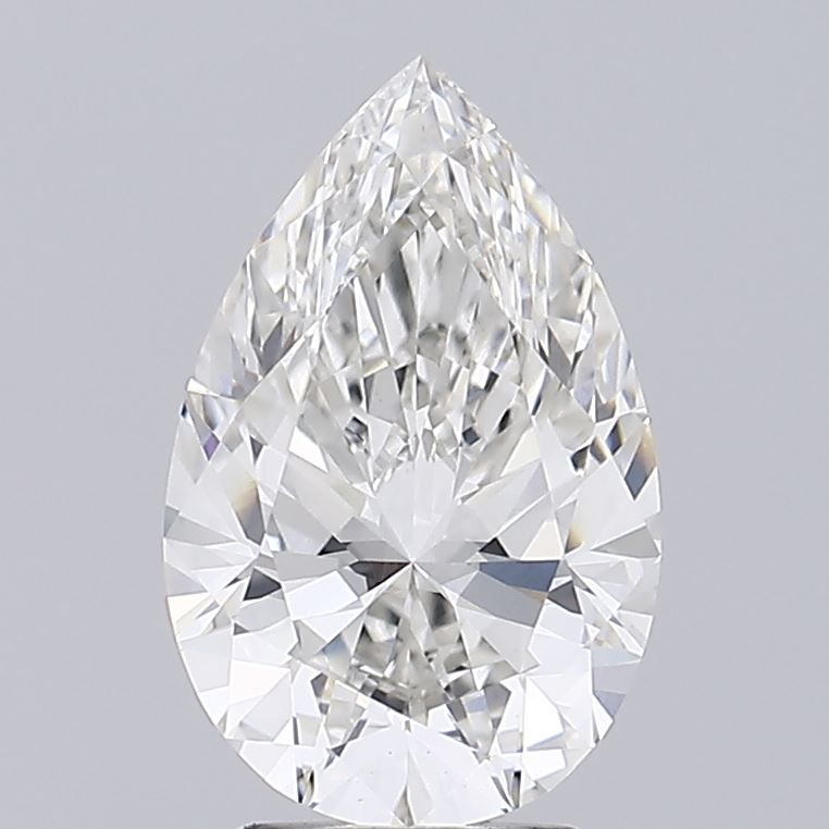 3.27 Carat Pear Lab Diamond with  Cut Diamond in 14KT  view 1
