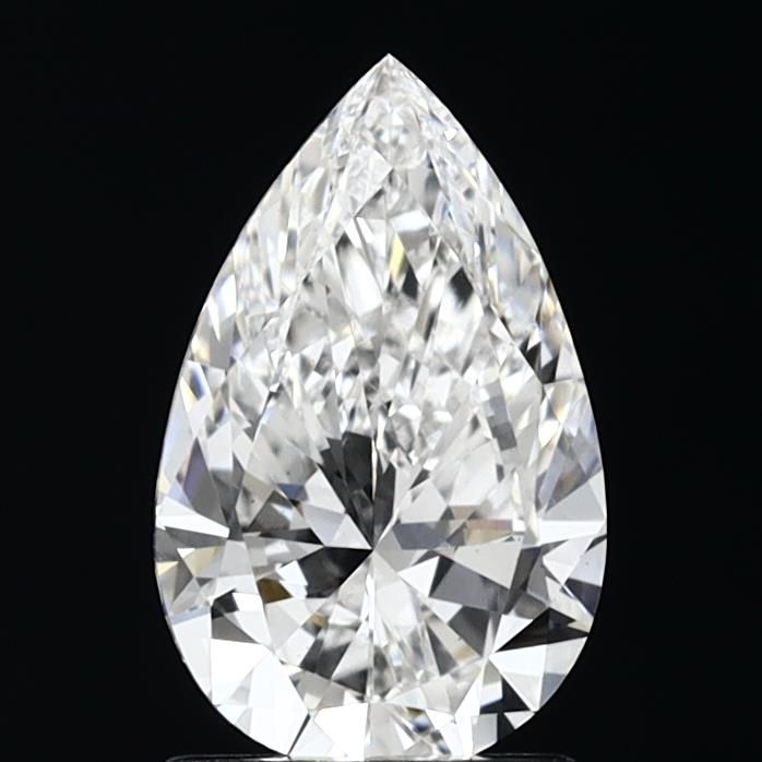 1.5 Carat Pear Lab Diamond with  Cut Diamond in 14KT  view 1
