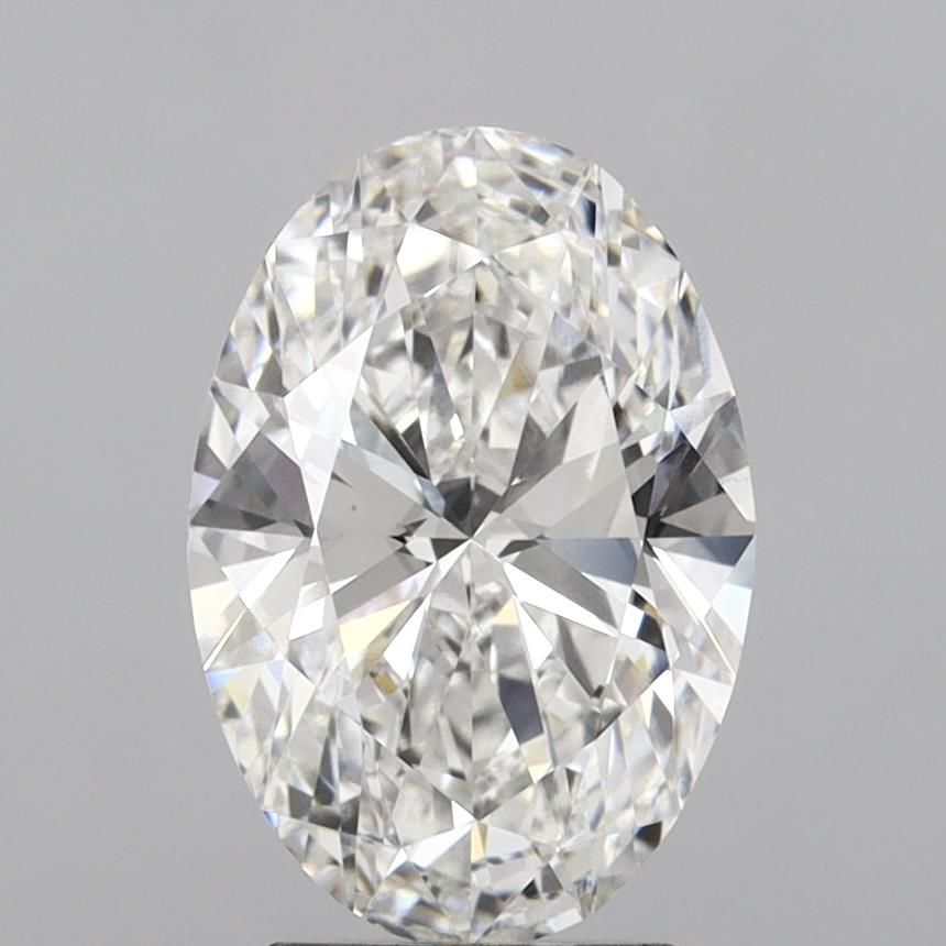 3.05 Carat Oval Lab Diamond with  Cut Diamond in 14KT  view 1
