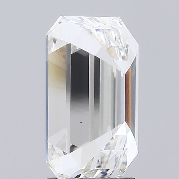 3.41 Carat Emerald Lab Diamond with  Cut Diamond in 14KT  view 1
